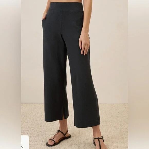 Pact Organic Cotton Airplane Mock Neck Top and Pintuck Wide Leg Pant Set M/S - Picture 2 of 11